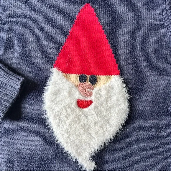 Hanna Andersson Navy Gnome Sweet Gnome Holiday Christmas Sweater - Picture 2 of 3